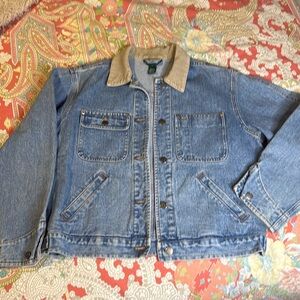 Women’s Ralph Lauren Denim Jacket with Corduroy Collar! Size Petite